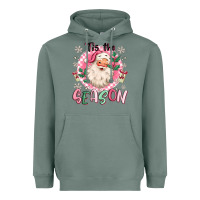 Sage pink santa 'tis the season Heavyweight Hoodie - MaliasSmallBusiness