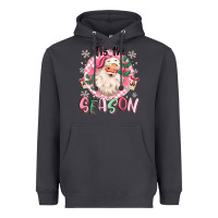 Smoke pink santa 'tis the season Heavyweight Hoodie - MaliasSmallBusiness