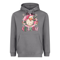 Storm pink santa 'tis the season Heavyweight Hoodie - MaliasSmallBusiness