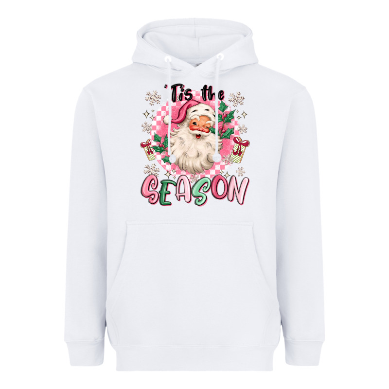 Pink Santa 'tis The Season Heavyweight Hoodie by MaliasSmallBusiness | Teevron