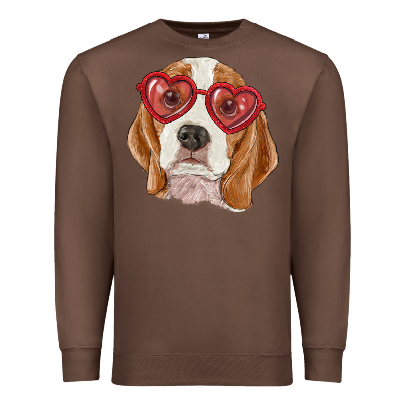 Beagle With Love Glasses Premium Sweatshirt by RanaPortraitStore | Teevron