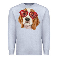 Heather Grey beagle with love glasses Premium Sweatshirt - RanaPortraitStore