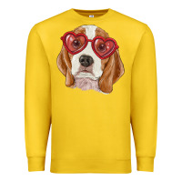 Lemon beagle with love glasses Premium Sweatshirt - RanaPortraitStore