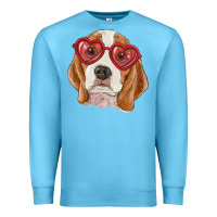 Ocean Blue beagle with love glasses Premium Sweatshirt - RanaPortraitStore