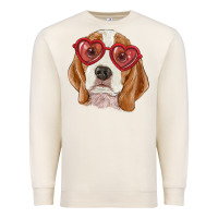 Sandshell beagle with love glasses Premium Sweatshirt - RanaPortraitStore