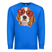 True Royal beagle with love glasses Premium Sweatshirt - RanaPortraitStore
