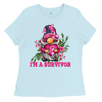 Baby Blue i'm a survivor gnome Ladies Tee - BarkalooDesign