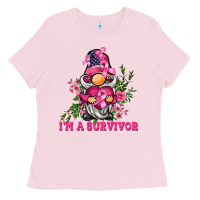 Bubblegum Pink i'm a survivor gnome Ladies Tee - BarkalooDesign