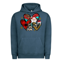 Pigment Midnight Navy Christmas heart Urban Hoodie - JahusDesignShop