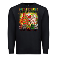 Black torn between looki like a snack and eatin one Premium Sweatshirt - Zillion Design Studio