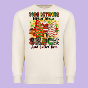 Torn Between Looki Like A Snack And Eatin One Premium Sweatshirt Designed By Zillion Design Studio