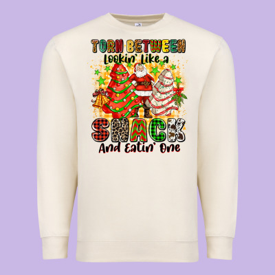 Premium Sweatshirt torn between looki like a snack and eatin one