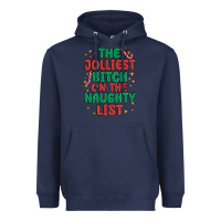 Navy the jolliest bitch on the naughty list Heavyweight Hoodie - MaliasSmallBusiness