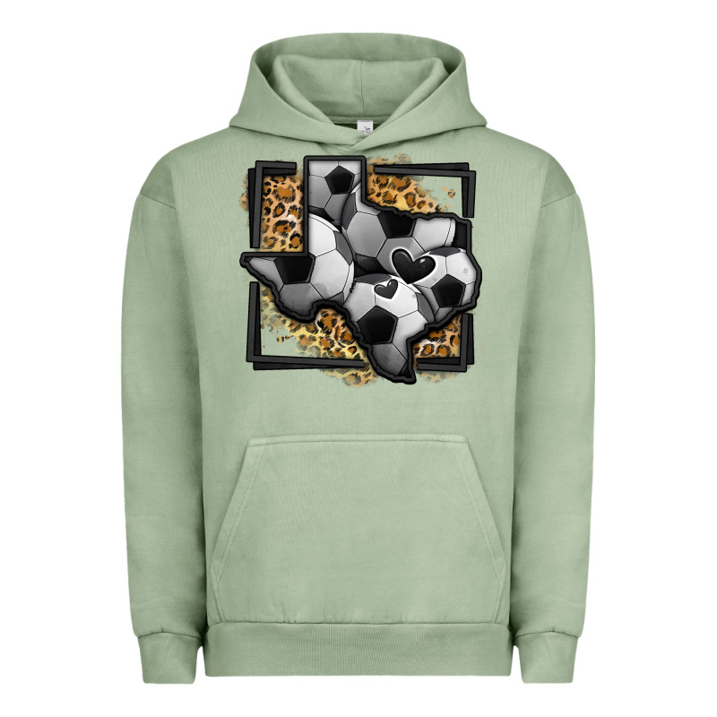 Leopard Soccer Texas Map Urban Hoodie by Jasminsmagicworld | Teevron