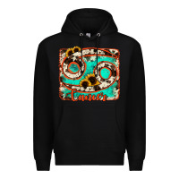 Black cancer turquoise cowhide Premium Hoodie - RanaPortraitStore