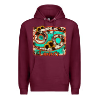 Burgundy cancer turquoise cowhide Premium Hoodie - RanaPortraitStore