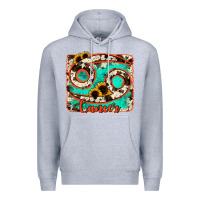 Heather Grey cancer turquoise cowhide Premium Hoodie - RanaPortraitStore