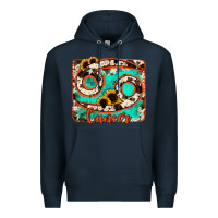 Navy cancer turquoise cowhide Premium Hoodie - RanaPortraitStore