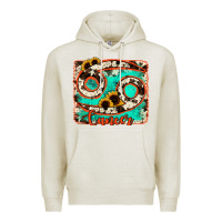 Oatmeal Heather cancer turquoise cowhide Premium Hoodie - RanaPortraitStore