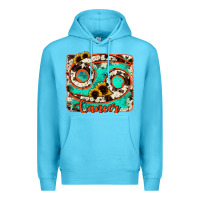 Ocean Blue cancer turquoise cowhide Premium Hoodie - RanaPortraitStore