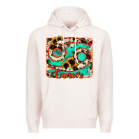 Pale Pink cancer turquoise cowhide Premium Hoodie - RanaPortraitStore
