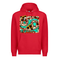 Red cancer turquoise cowhide Premium Hoodie - RanaPortraitStore