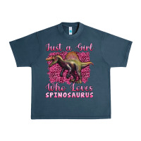 Midnight Navy just a girl who loves baby spinosaurus Urban Heavy Tee - Artiststas