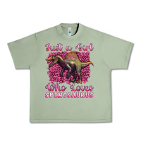 Oil Green just a girl who loves baby spinosaurus Urban Heavy Tee - Artiststas