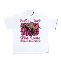White just a girl who loves baby spinosaurus Urban Heavy Tee - Artiststas