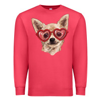 Cardinal chihuahua dog with love glasses Premium Sweatshirt - RanaPortraitStore