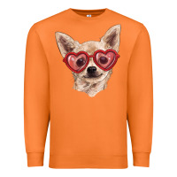 Carrot chihuahua dog with love glasses Premium Sweatshirt - RanaPortraitStore