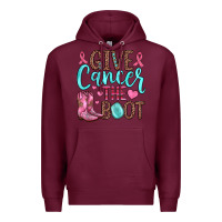 Burgundy give cancer the boot Premium Hoodie - JahusDesignShop