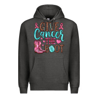 Charcoal Heather give cancer the boot Premium Hoodie - JahusDesignShop