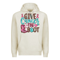 Oatmeal Heather give cancer the boot Premium Hoodie - JahusDesignShop