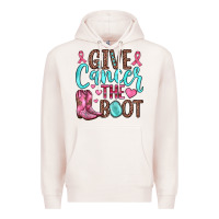 Pale Pink give cancer the boot Premium Hoodie - JahusDesignShop