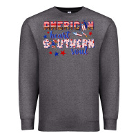 Charcoal Heather American heart southern soul Premium Sweatshirt - texasbilliewilder