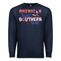 Navy American heart southern soul Premium Sweatshirt - texasbilliewilder