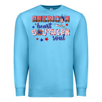 Ocean Blue American heart southern soul Premium Sweatshirt - texasbilliewilder