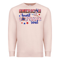 Pale Pink American heart southern soul Premium Sweatshirt - texasbilliewilder