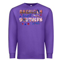 Purple American heart southern soul Premium Sweatshirt - texasbilliewilder
