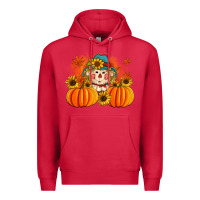 Cardinal fall scarecrow with pumpkins Premium Hoodie - Artiststas