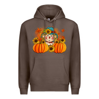 Coffee fall scarecrow with pumpkins Premium Hoodie - Artiststas