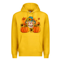 Lemon fall scarecrow with pumpkins Premium Hoodie - Artiststas