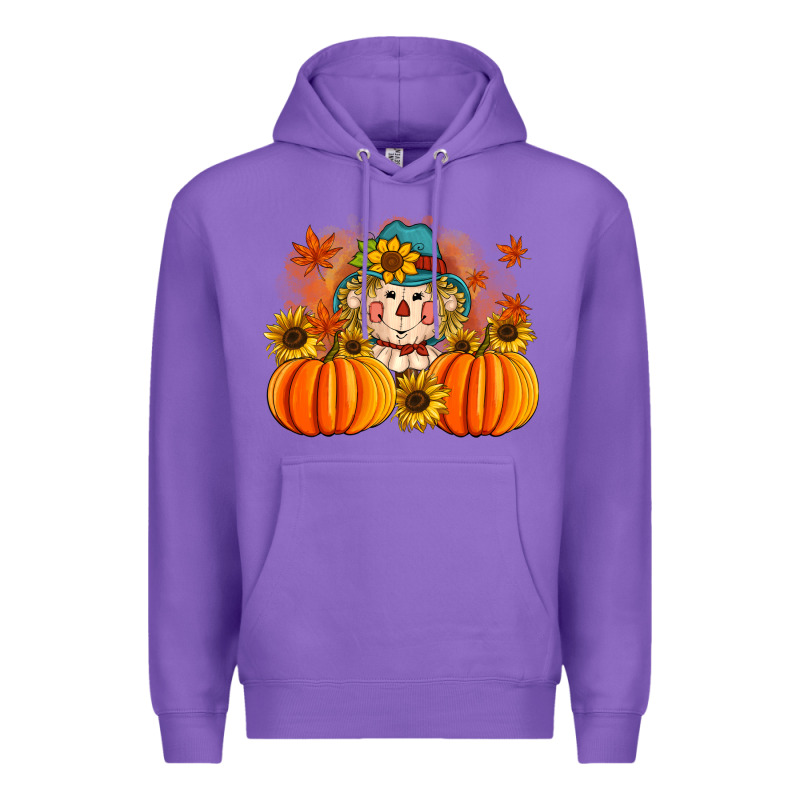 Fall Scarecrow With Pumpkins Premium Hoodie by Artiststas | Teevron