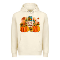 Sandshell fall scarecrow with pumpkins Premium Hoodie - Artiststas