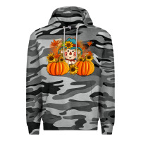 Slate Camo fall scarecrow with pumpkins Premium Hoodie - Artiststas