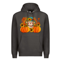 Smoke fall scarecrow with pumpkins Premium Hoodie - Artiststas