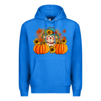 True Royal fall scarecrow with pumpkins Premium Hoodie - Artiststas