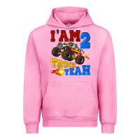 Fuchsia Pink i'am two truck yeah Urban Hoodie - Artiststas