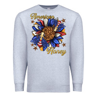 Heather Grey American honey with bee Premium Sweatshirt - texasbilliewilder